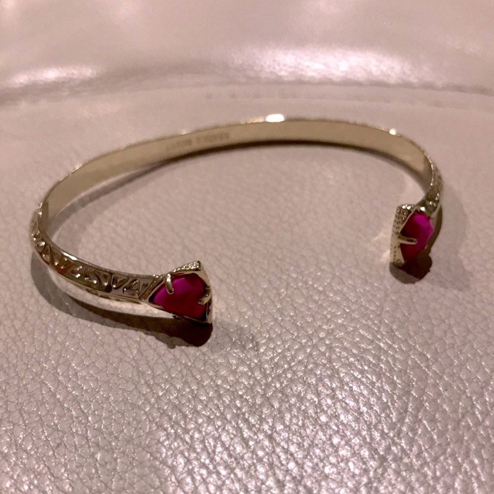 Gold Hot Pink Kendra Scott Cuff Bracelet